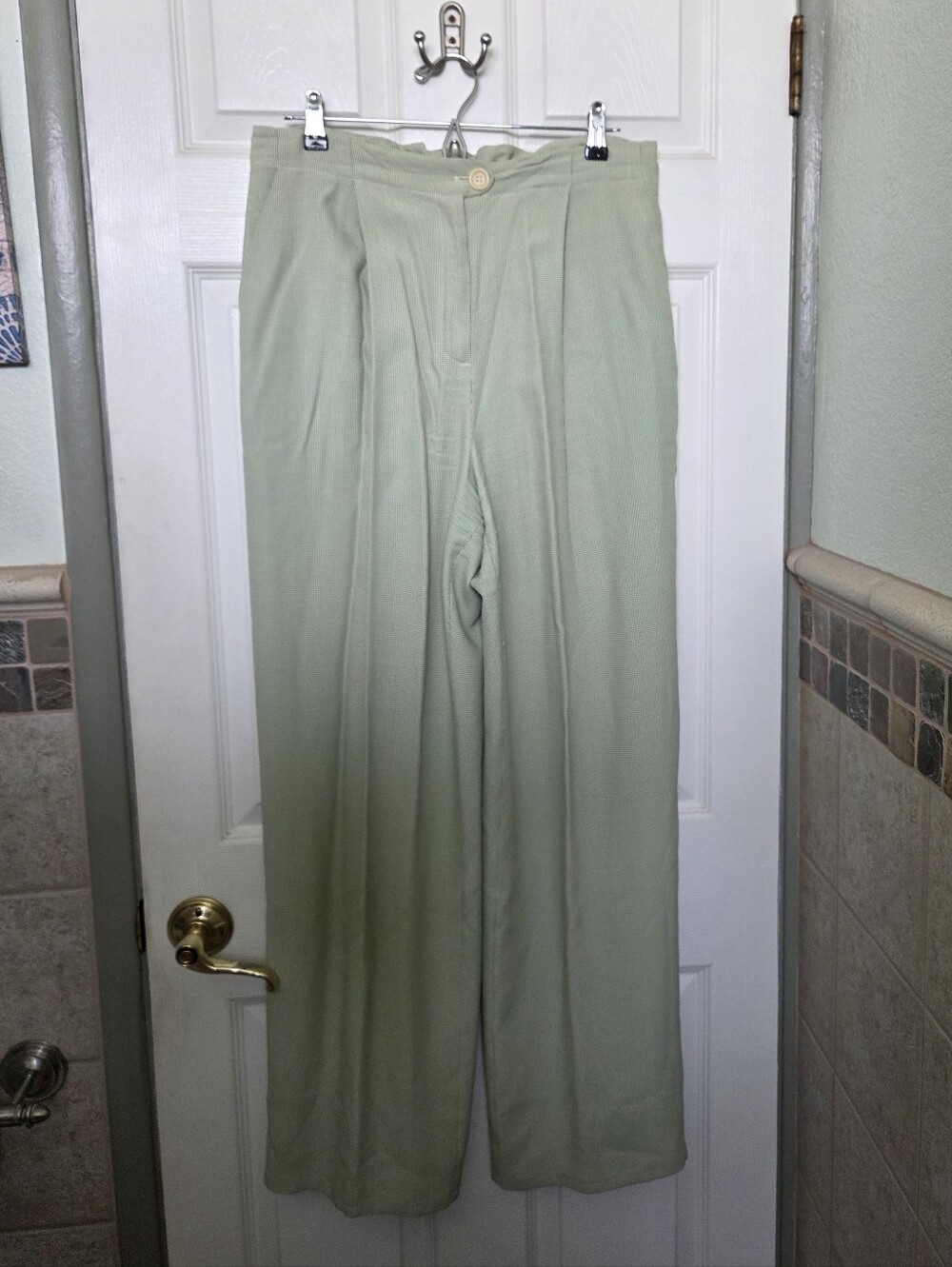 Vintage Max Studio Leon Max Green houndstooth trousers XL Preppy Academia